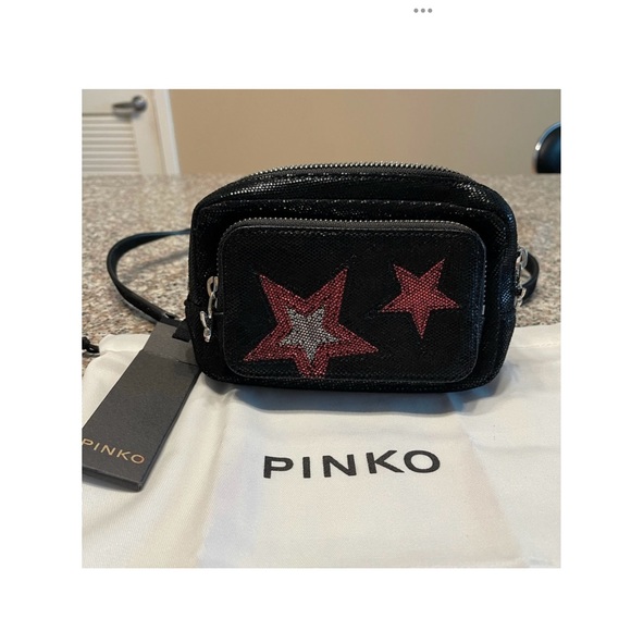 ‼️WOW‼️🤩🤩Pinko Mini Corelli Black Leather & Suede Pouch-NWT🤩SPECIAL EDISION‼️ - Picture 13 of 16